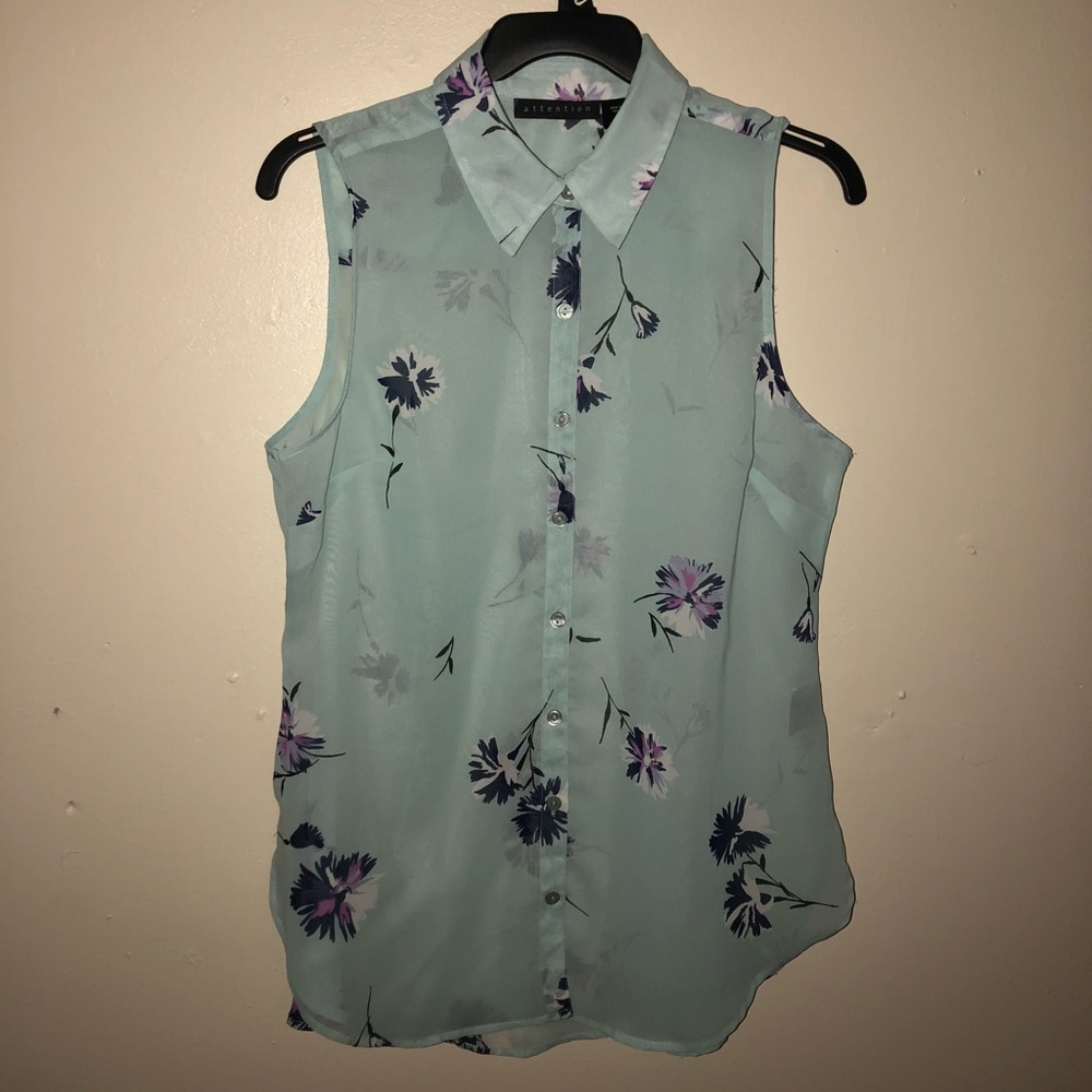 ‼️Light Blue Floral Blouse‼️